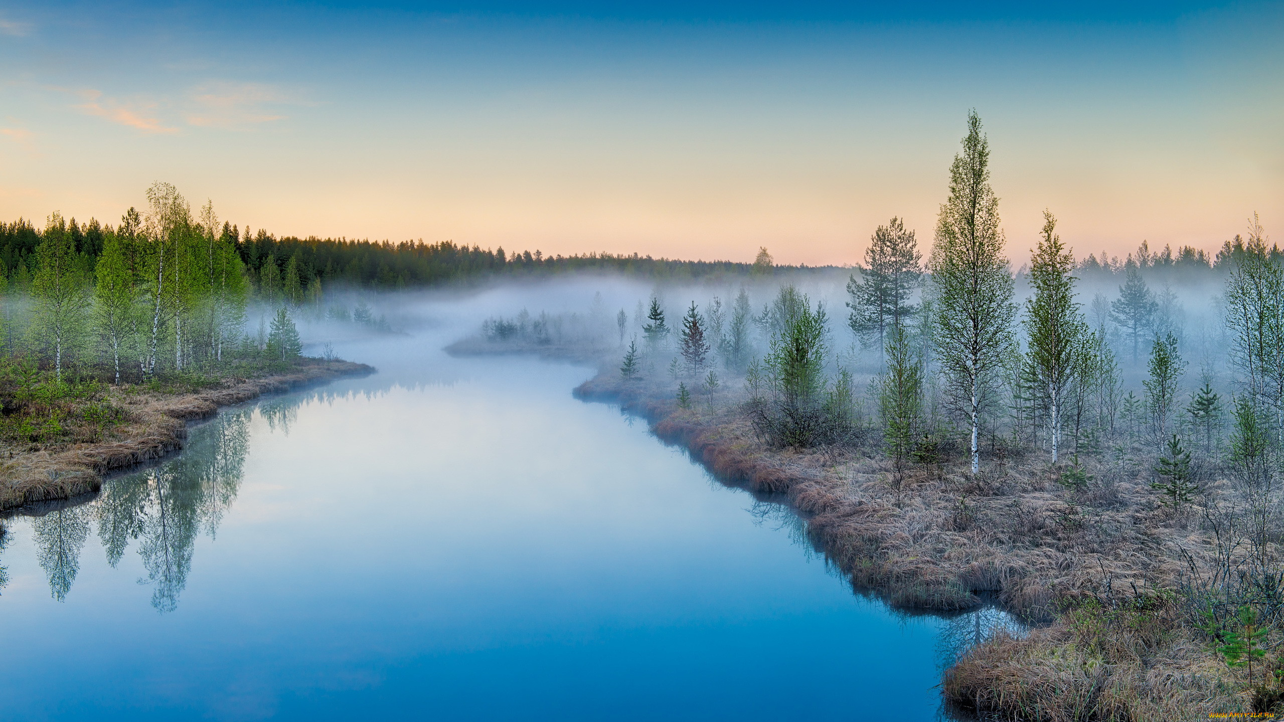 , , , mist, rising, landscape, suomi, sunrise